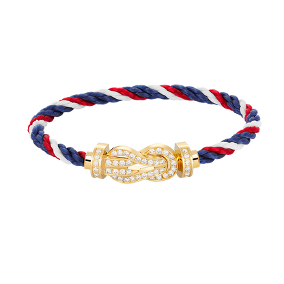 [AM]LARGE 8-FIGURE BUCKLE FULL DIAMOND BRACELET - GOLD