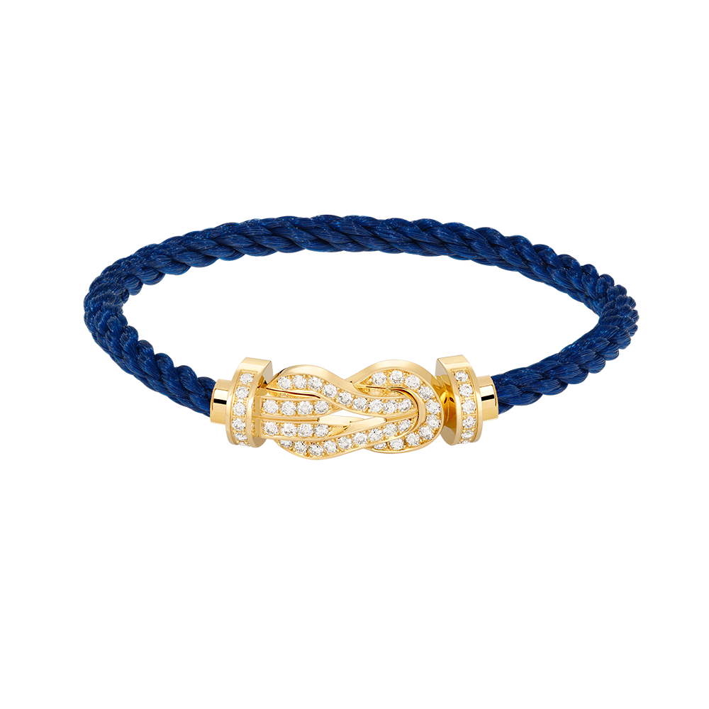[AM]LARGE 8-FIGURE BUCKLE FULL DIAMOND BRACELET - GOLD