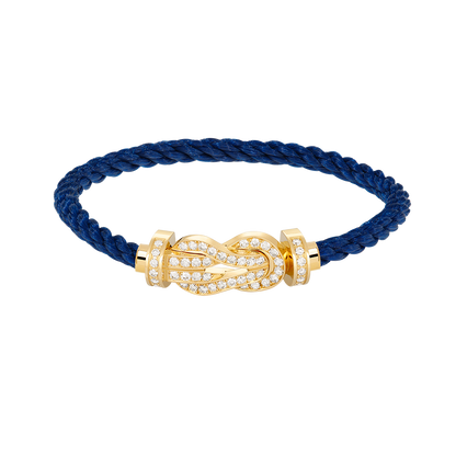 [AM]LARGE 8-FIGURE BUCKLE FULL DIAMOND BRACELET - GOLD
