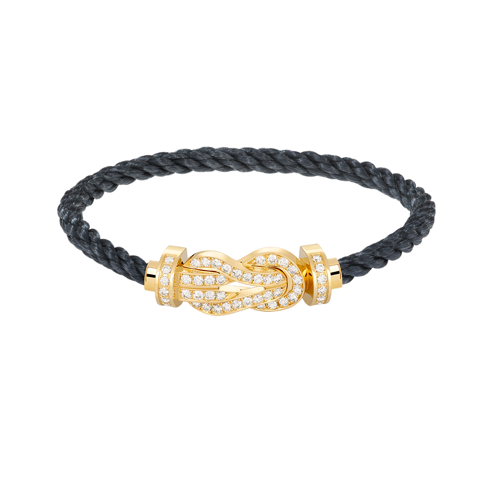[AM]LARGE 8-FIGURE BUCKLE FULL DIAMOND BRACELET - GOLD