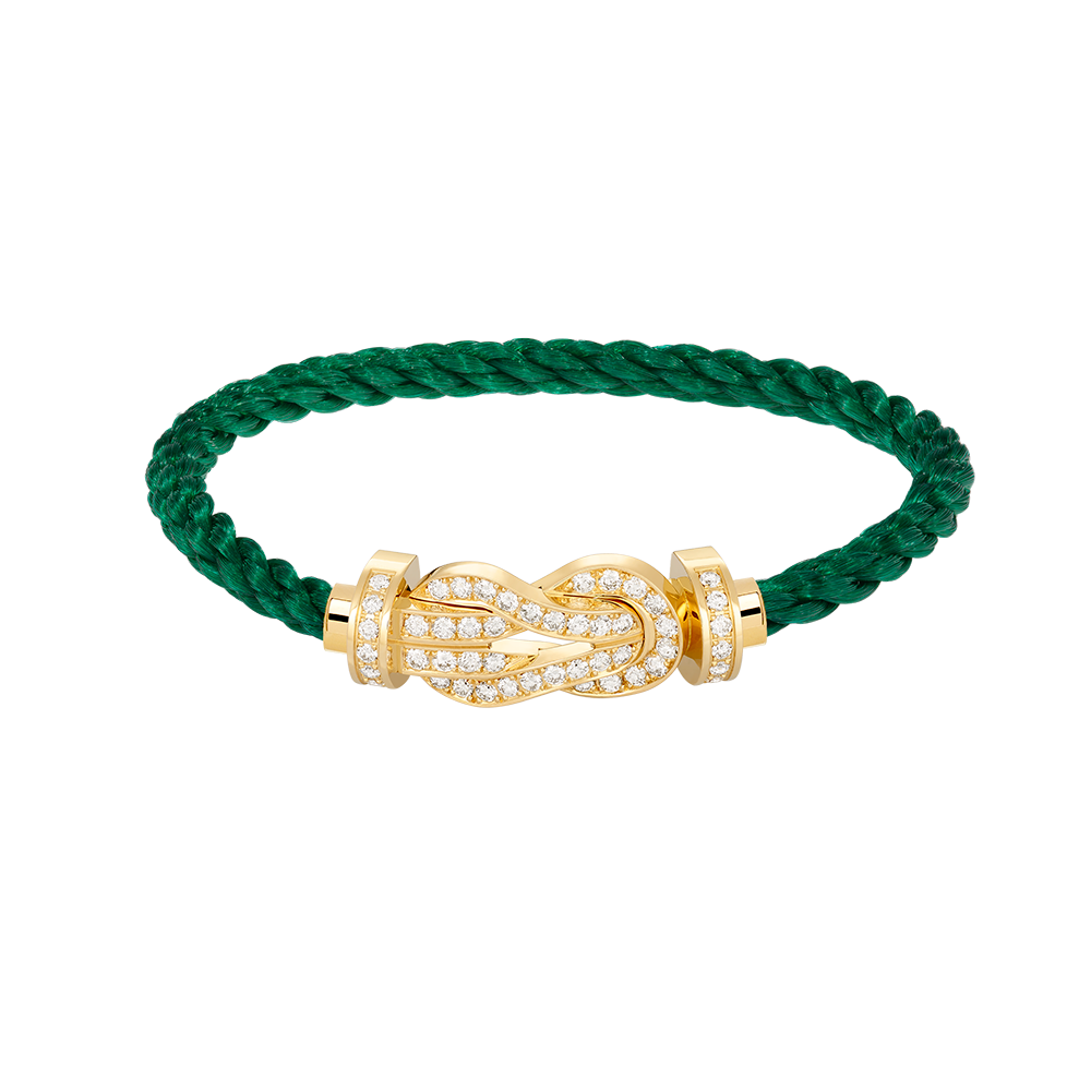 [AM]LARGE 8-FIGURE BUCKLE FULL DIAMOND BRACELET - GOLD