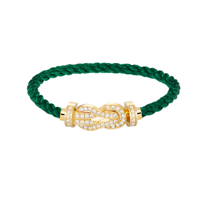 [AM]LARGE 8-FIGURE BUCKLE FULL DIAMOND BRACELET - GOLD
