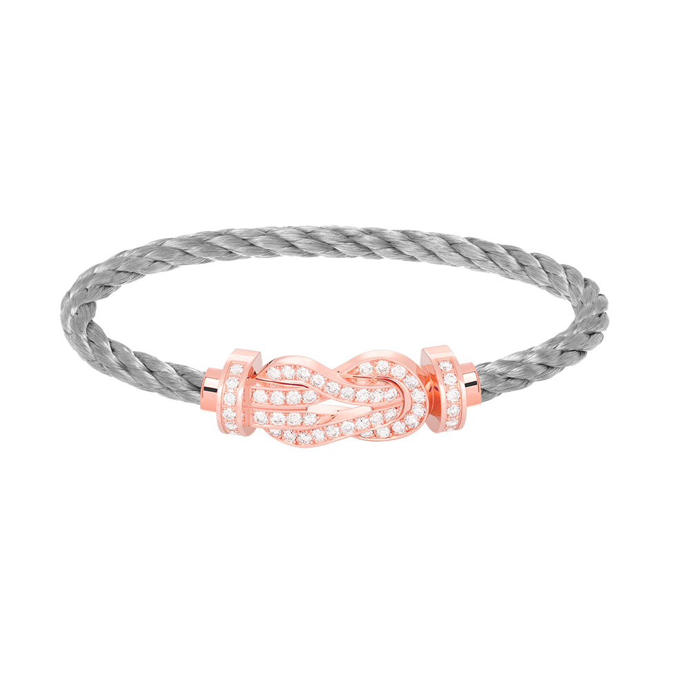 [AM]LARGE 8-FIGURE BUCKLE FULL DIAMOND BRACELET - ROSE GOLD