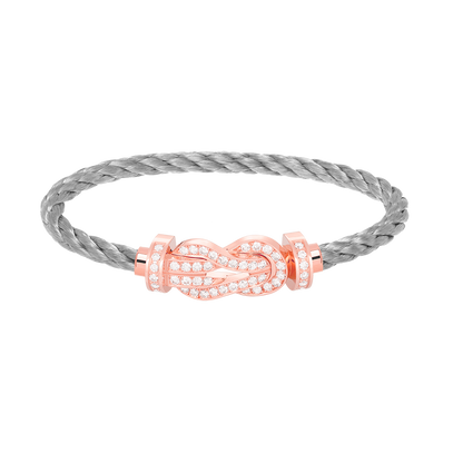 [AM]LARGE 8-FIGURE BUCKLE FULL DIAMOND BRACELET - ROSE GOLD