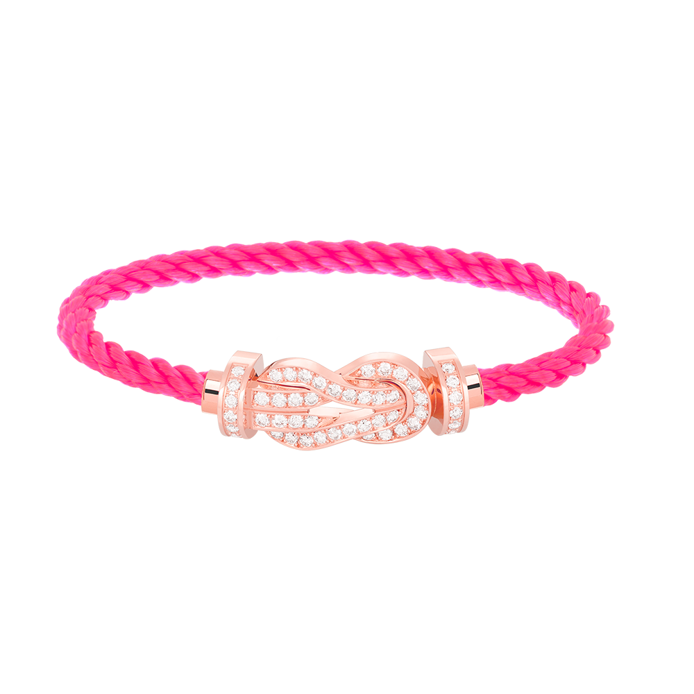 [AM]LARGE 8-FIGURE BUCKLE FULL DIAMOND BRACELET - ROSE GOLD