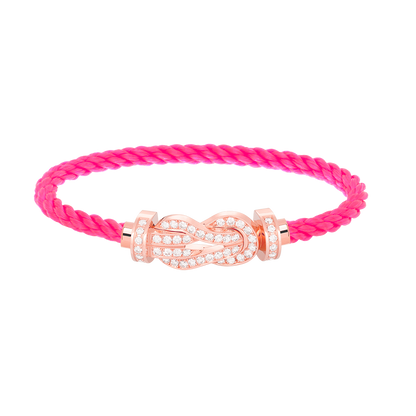 [AM]LARGE 8-FIGURE BUCKLE FULL DIAMOND BRACELET - ROSE GOLD