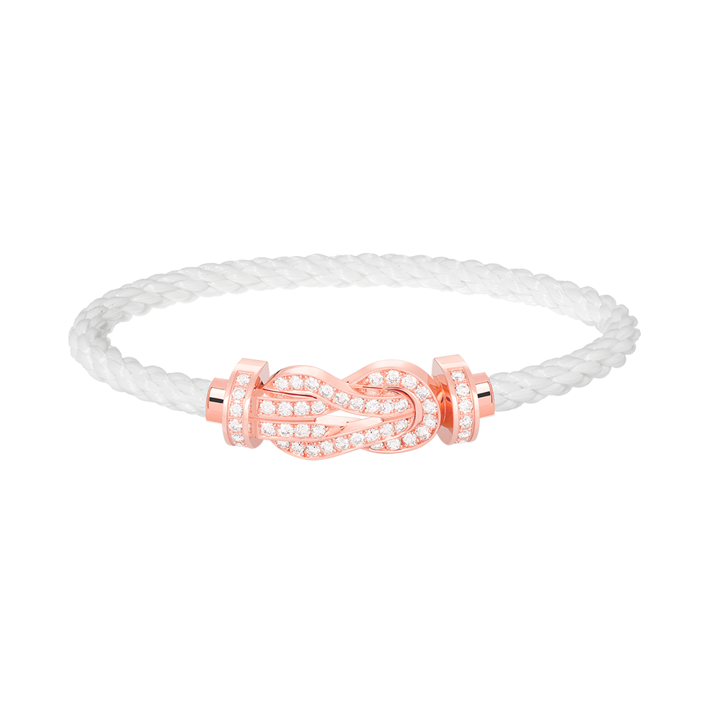[AM]LARGE 8-FIGURE BUCKLE FULL DIAMOND BRACELET - ROSE GOLD