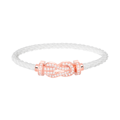 [AM]LARGE 8-FIGURE BUCKLE FULL DIAMOND BRACELET - ROSE GOLD