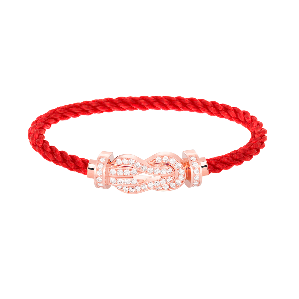 [AM]LARGE 8-FIGURE BUCKLE FULL DIAMOND BRACELET - ROSE GOLD