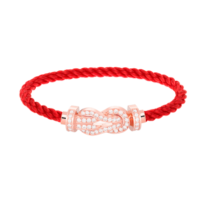 [AM]LARGE 8-FIGURE BUCKLE FULL DIAMOND BRACELET - ROSE GOLD