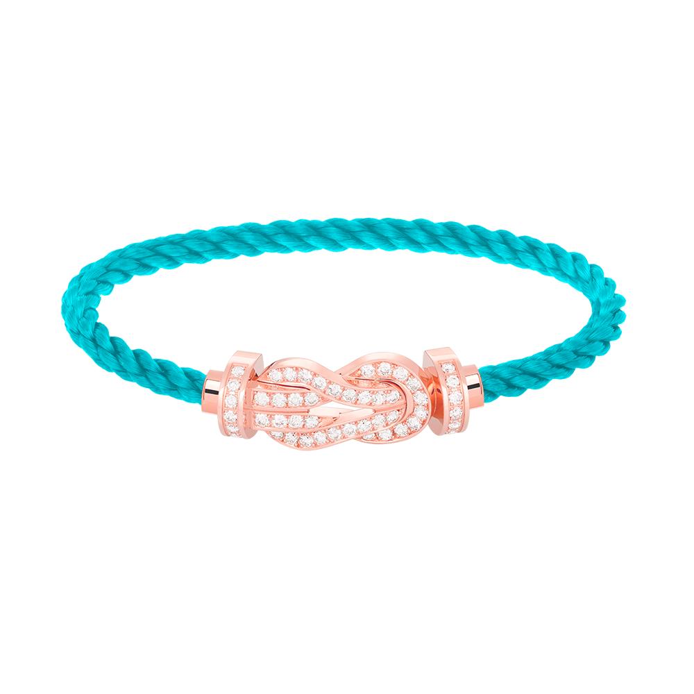 [AM]LARGE 8-FIGURE BUCKLE FULL DIAMOND BRACELET - ROSE GOLD