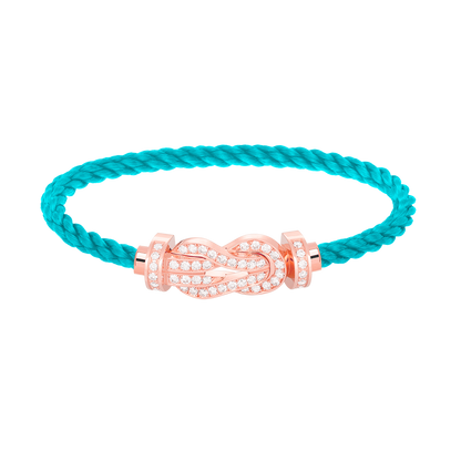 [AM]LARGE 8-FIGURE BUCKLE FULL DIAMOND BRACELET - ROSE GOLD