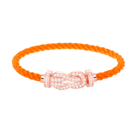 [AM]LARGE 8-FIGURE BUCKLE FULL DIAMOND BRACELET - ROSE GOLD