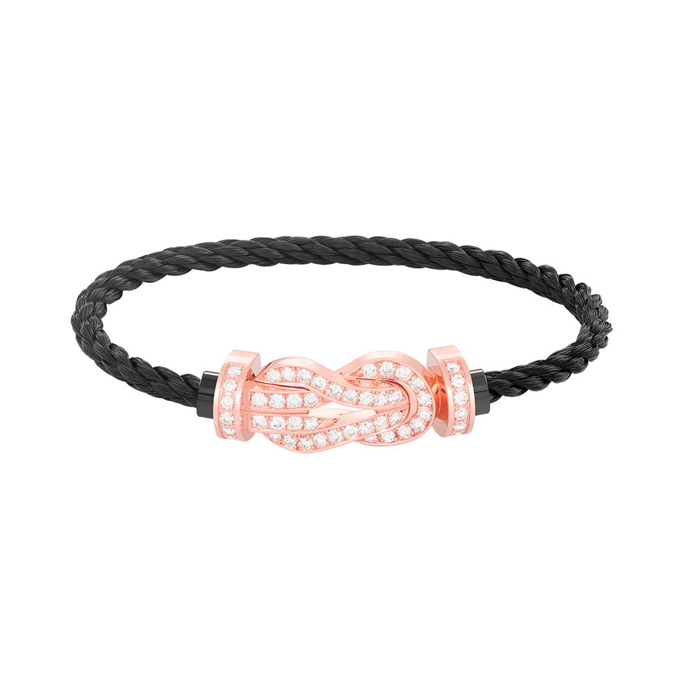 [AM]LARGE 8-FIGURE BUCKLE FULL DIAMOND BRACELET - ROSE GOLD