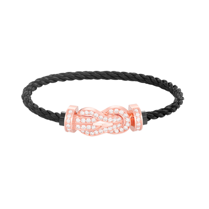 [AM]LARGE 8-FIGURE BUCKLE FULL DIAMOND BRACELET - ROSE GOLD