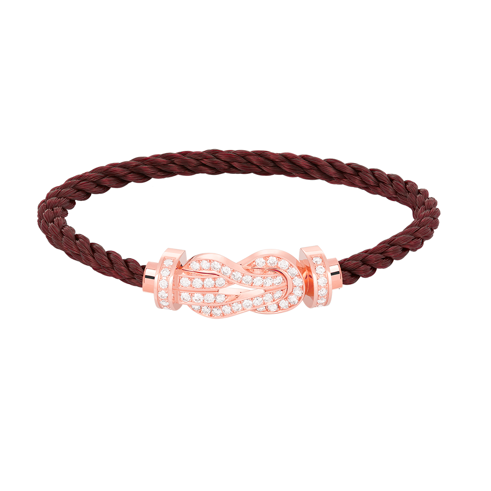 [AM]LARGE 8-FIGURE BUCKLE FULL DIAMOND BRACELET - ROSE GOLD