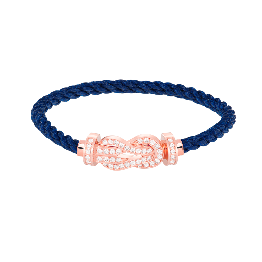 [AM]LARGE 8-FIGURE BUCKLE FULL DIAMOND BRACELET - ROSE GOLD