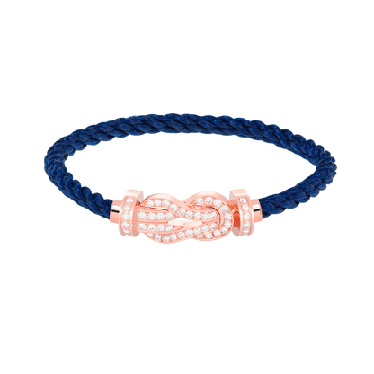 [AM]LARGE 8-FIGURE BUCKLE FULL DIAMOND BRACELET - ROSE GOLD