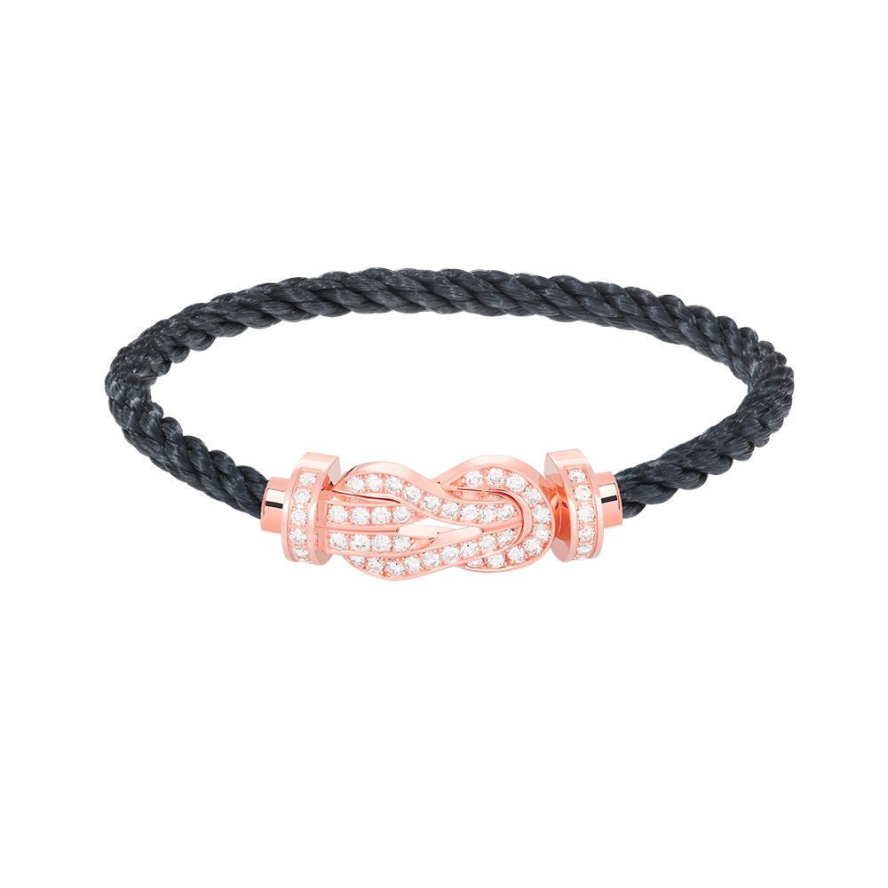 [AM]LARGE 8-FIGURE BUCKLE FULL DIAMOND BRACELET - ROSE GOLD