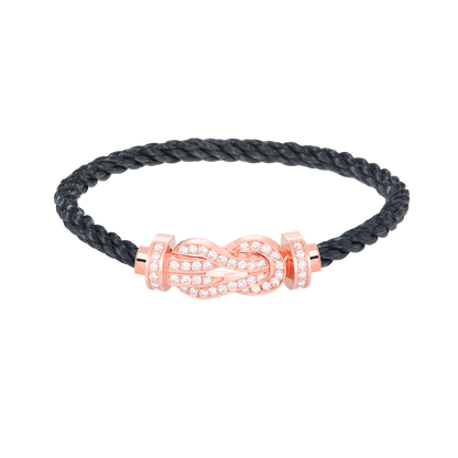 [AM]LARGE 8-FIGURE BUCKLE FULL DIAMOND BRACELET - ROSE GOLD