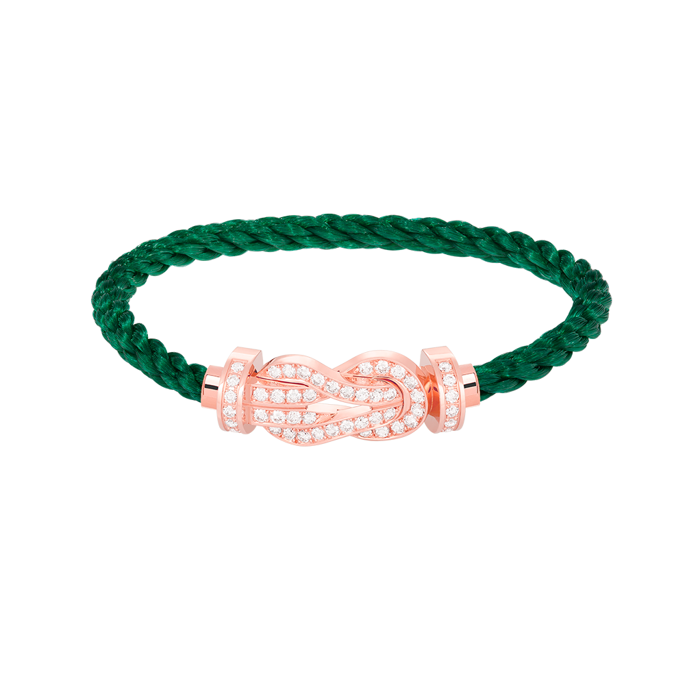 [AM]LARGE 8-FIGURE BUCKLE FULL DIAMOND BRACELET - ROSE GOLD