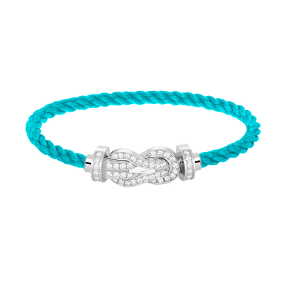 [AM]LARGE 8-FIGURE BUCKLE FULL DIAMOND BRACELET -WHITE GOLD