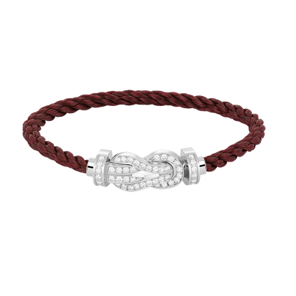 [AM]LARGE 8-FIGURE BUCKLE FULL DIAMOND BRACELET -WHITE GOLD