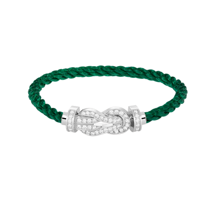 [AM]LARGE 8-FIGURE BUCKLE FULL DIAMOND BRACELET -WHITE GOLD