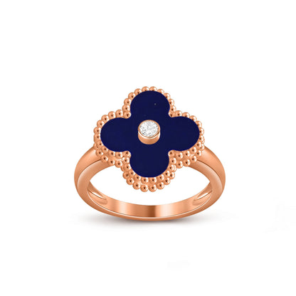 [AM]LUCKY CLOVER DIAMOND-ACCENT ROSE GOLD RING COLLECTION