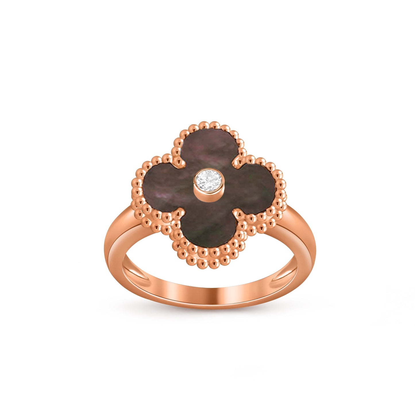 [AM]LUCKY CLOVER DIAMOND-ACCENT ROSE GOLD RING COLLECTION