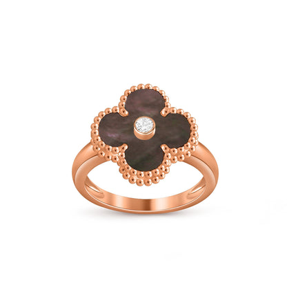 [AM]LUCKY CLOVER DIAMOND-ACCENT ROSE GOLD RING COLLECTION