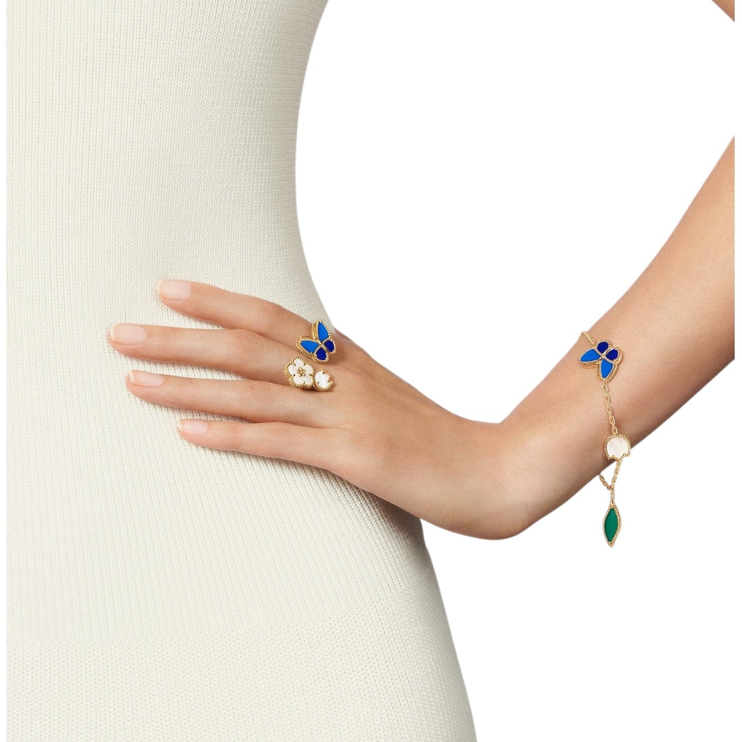 [AM]SPRING ENCHANTMENT BUTTERFLY & FLORAL CHARM BRACELET