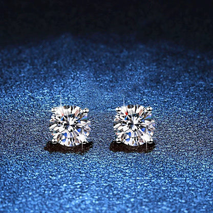 [AM]FOUR-PRONG MOISSANITE EARRINGS