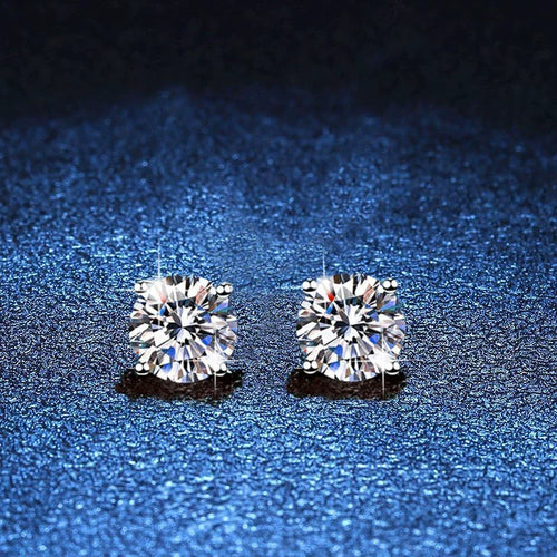 [AM]FOUR-PRONG MOISSANITE EARRINGS
