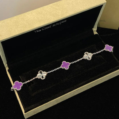 [AM]LUCKY CLOVER 5-MOTIF BRACELET - VIOLET COLLECTION