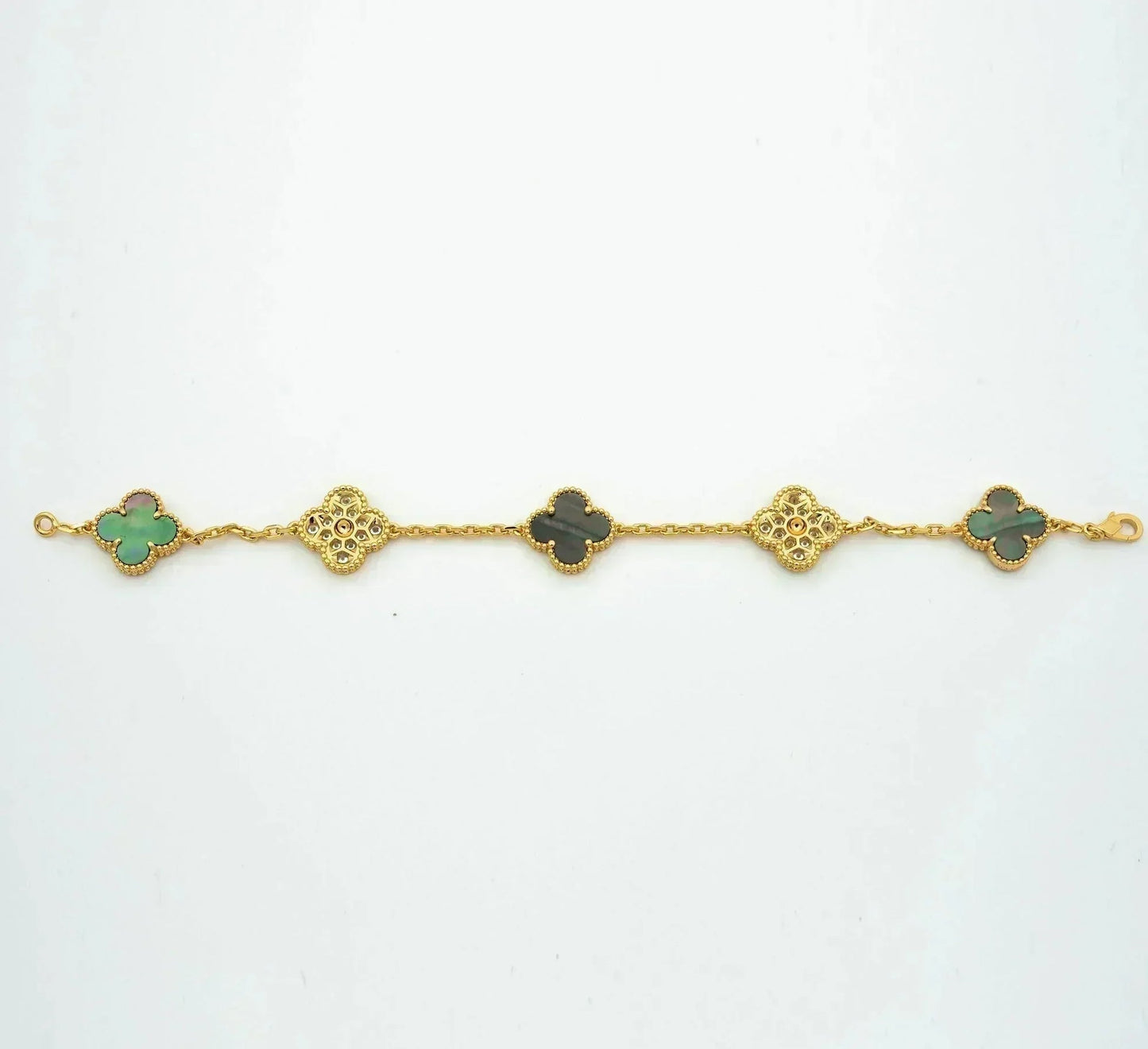 [AM]LUCKY CLOVER 5-MOTIF BRACELET - GREY MOTHER-OF-PEARL COLLECTION
