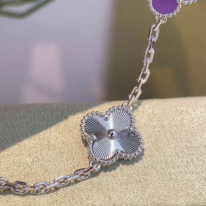 [AM]LUCKY CLOVER 5-MOTIF BRACELET - VIOLET COLLECTION