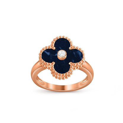 [AM]LUCKY CLOVER DIAMOND-ACCENT ROSE GOLD RING COLLECTION