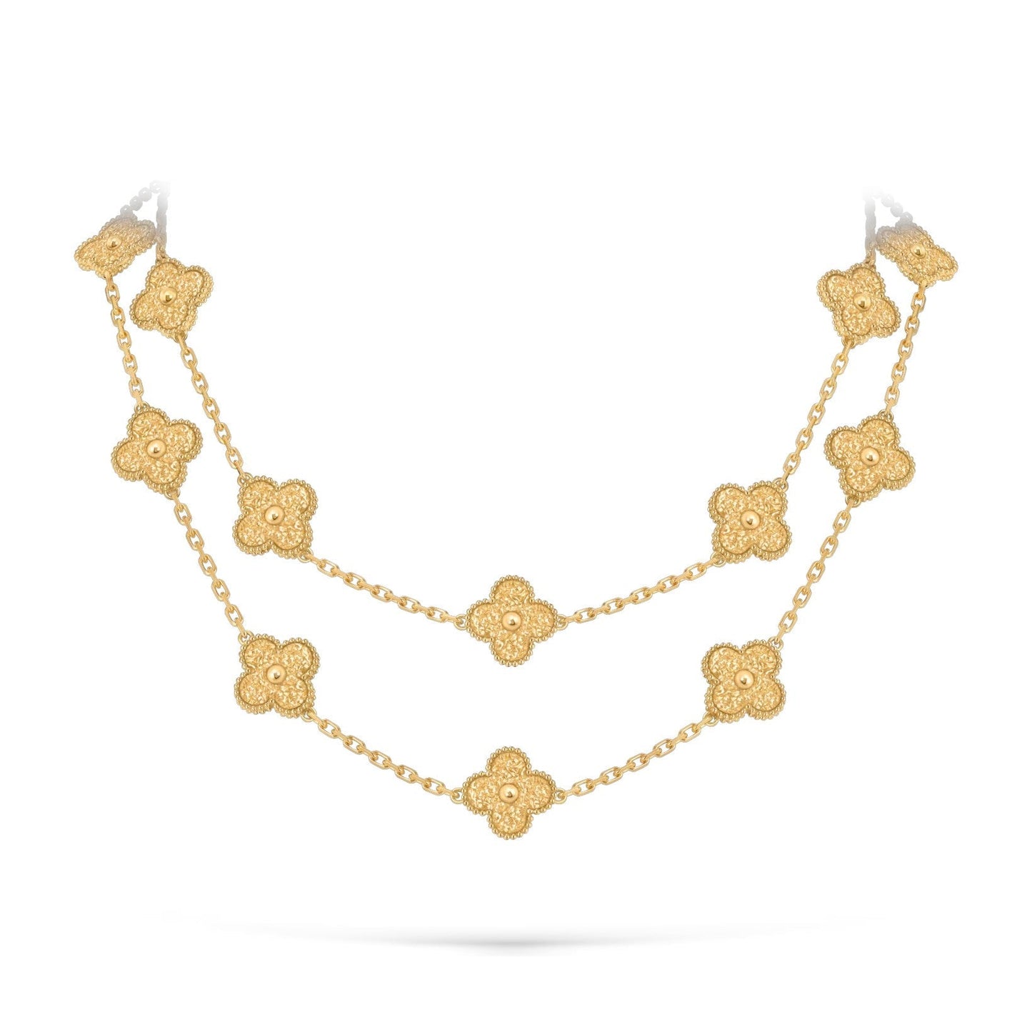 [AM]CLASSIC 20-MOTIF LUCKY CLOVER LONG NECKLACE GOLD COLLECTION