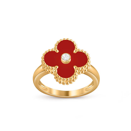 [AM]LUCKY CLOVER DIAMOND-ACCENT GOLD RING COLLECTION