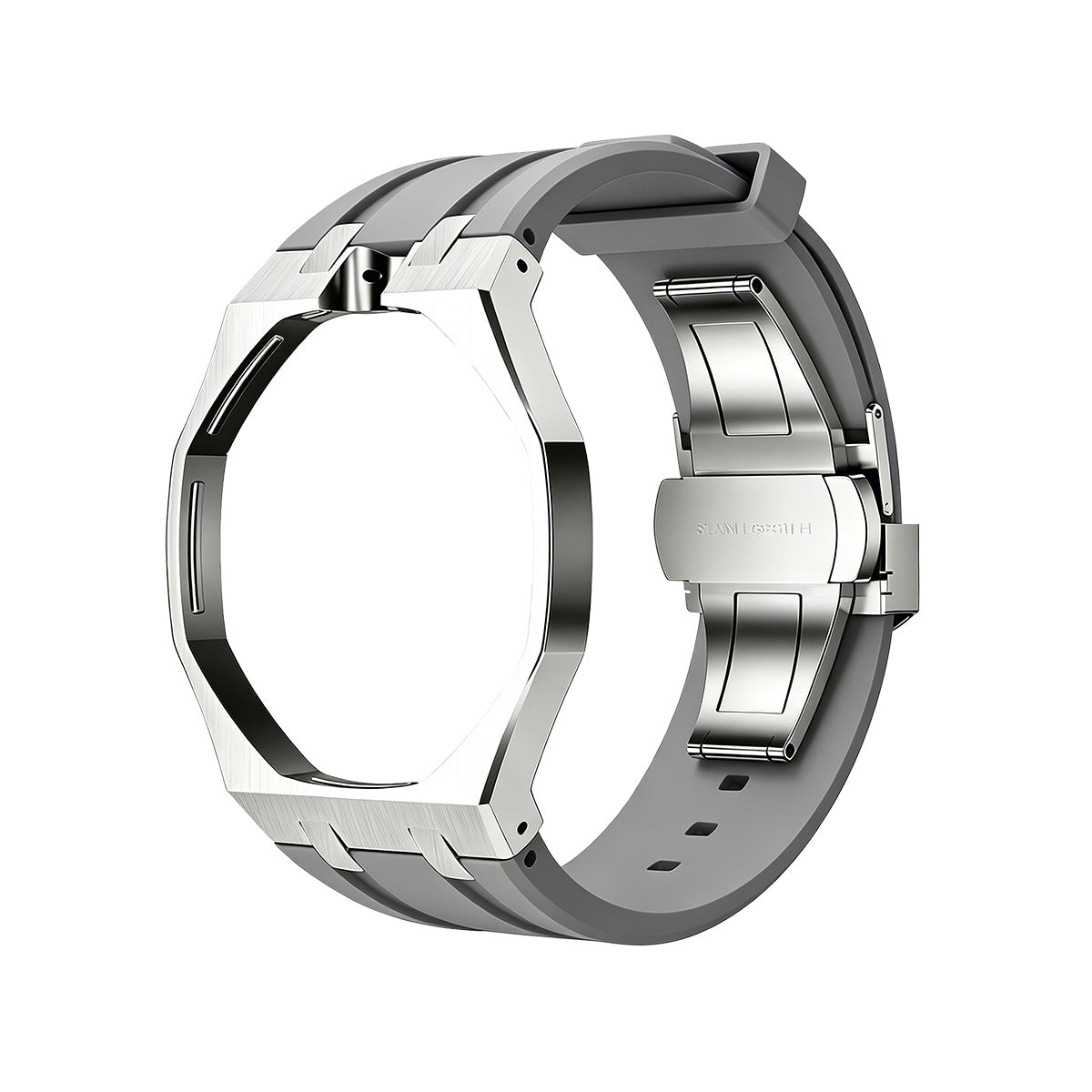 [AM]OAK POP GRAY STEEL SILICONE STRAP