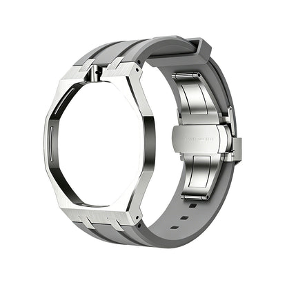 [AM]OAK POP GRAY STEEL SILICONE STRAP