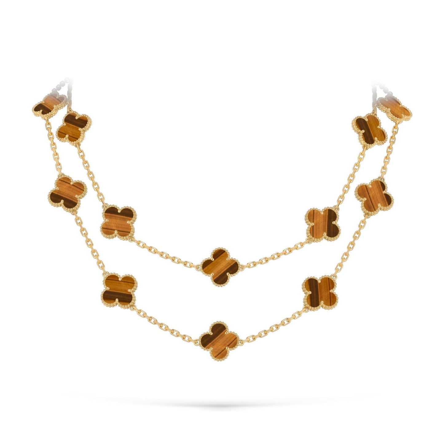 [AM]CLASSIC 20-MOTIF LUCKY CLOVER LONG NECKLACE GOLD COLLECTION