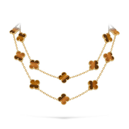 [AM]CLASSIC 20-MOTIF LUCKY CLOVER LONG NECKLACE GOLD COLLECTION
