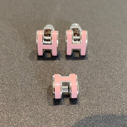 [AM]MINI POP H SILVER EARRINGS PINK