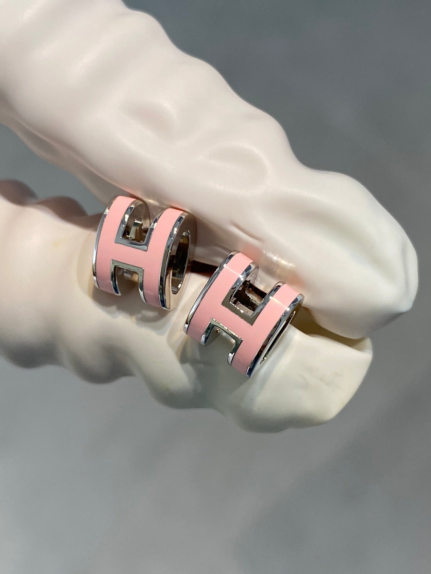 [AM]MINI POP H SILVER EARRINGS PINK