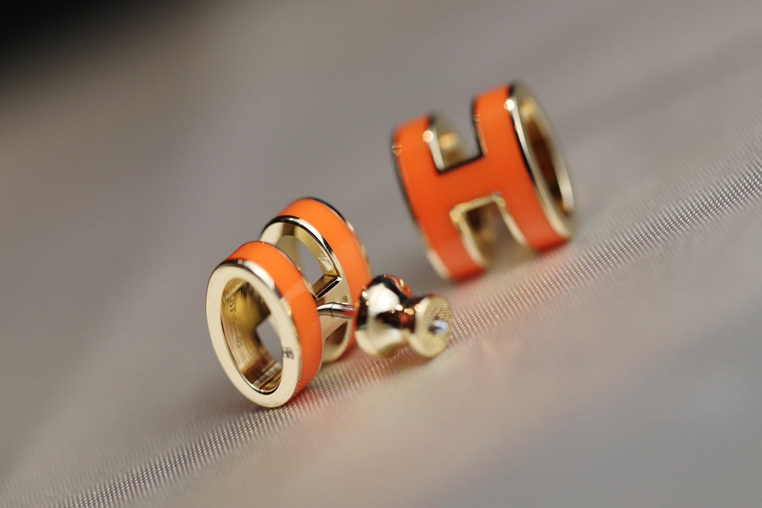 [AM]MINI POP H EARRINGS ORANGE