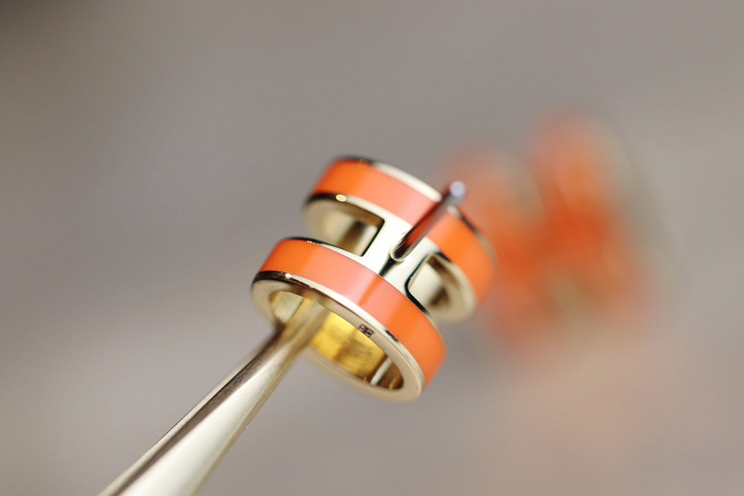 [AM]MINI POP H EARRINGS ORANGE