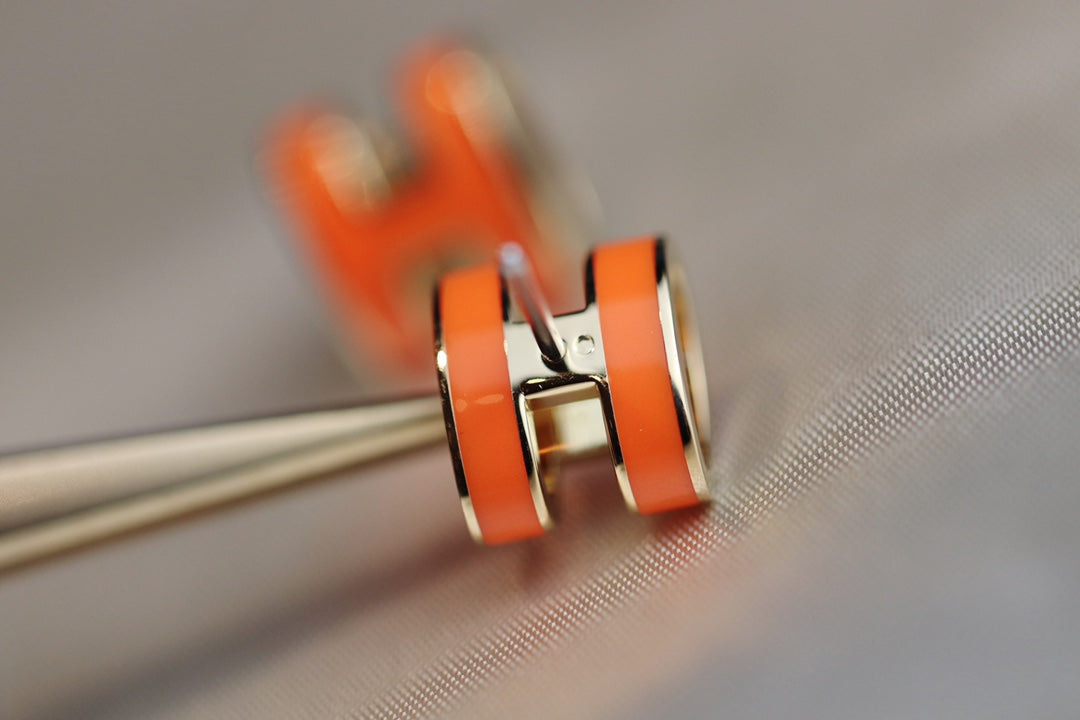 [AM]MINI POP H EARRINGS ORANGE