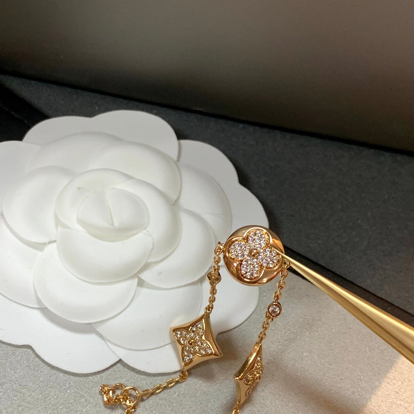 [AM]STAR AND SUN 4 MOTIFS GOLD DIAMONDS BRACELET